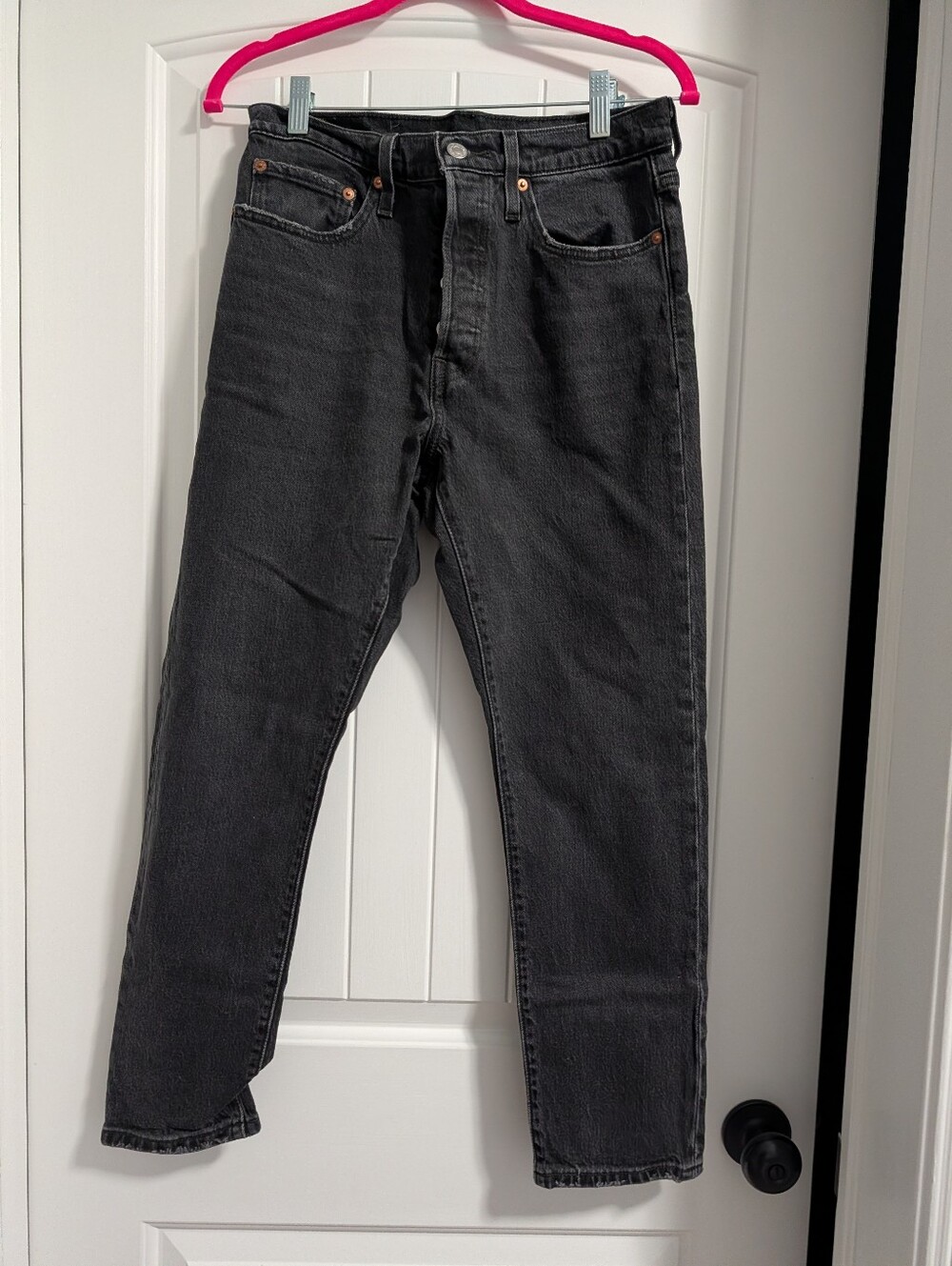 Black Straight-Leg Jeans